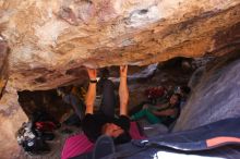 Bouldering in Hueco Tanks on 02/27/2016 with Blue Lizard Climbing and Yoga

Filename: SRM_20160227_1440190.JPG
Aperture: f/2.8
Shutter Speed: 1/250
Body: Canon EOS 20D
Lens: Canon EF 16-35mm f/2.8 L