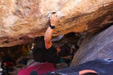 Bouldering in Hueco Tanks on 02/27/2016 with Blue Lizard Climbing and Yoga

Filename: SRM_20160227_1440310.JPG
Aperture: f/2.8
Shutter Speed: 1/250
Body: Canon EOS 20D
Lens: Canon EF 16-35mm f/2.8 L
