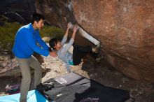 Bouldering in Hueco Tanks on 03/19/2016 with Blue Lizard Climbing and Yoga

Filename: SRM_20160319_0850440.jpg
Aperture: f/8.0
Shutter Speed: 1/250
Body: Canon EOS 20D
Lens: Canon EF 16-35mm f/2.8 L
