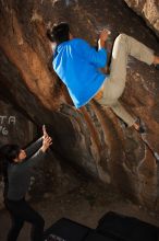 Bouldering in Hueco Tanks on 03/19/2016 with Blue Lizard Climbing and Yoga

Filename: SRM_20160319_0856020.jpg
Aperture: f/8.0
Shutter Speed: 1/250
Body: Canon EOS 20D
Lens: Canon EF 16-35mm f/2.8 L
