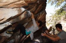 Bouldering in Hueco Tanks on 03/19/2016 with Blue Lizard Climbing and Yoga

Filename: SRM_20160319_1215040.jpg
Aperture: f/8.0
Shutter Speed: 1/250
Body: Canon EOS 20D
Lens: Canon EF 16-35mm f/2.8 L