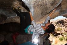 Bouldering in Hueco Tanks on 03/19/2016 with Blue Lizard Climbing and Yoga

Filename: SRM_20160319_1341420.jpg
Aperture: f/8.0
Shutter Speed: 1/250
Body: Canon EOS 20D
Lens: Canon EF 16-35mm f/2.8 L