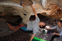 Bouldering in Hueco Tanks on 03/19/2016 with Blue Lizard Climbing and Yoga

Filename: SRM_20160319_1347550.jpg
Aperture: f/8.0
Shutter Speed: 1/250
Body: Canon EOS 20D
Lens: Canon EF 16-35mm f/2.8 L