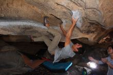 Bouldering in Hueco Tanks on 03/19/2016 with Blue Lizard Climbing and Yoga

Filename: SRM_20160319_1347580.jpg
Aperture: f/8.0
Shutter Speed: 1/250
Body: Canon EOS 20D
Lens: Canon EF 16-35mm f/2.8 L