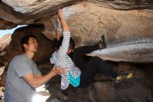 Bouldering in Hueco Tanks on 03/19/2016 with Blue Lizard Climbing and Yoga

Filename: SRM_20160319_1413310.jpg
Aperture: f/8.0
Shutter Speed: 1/250
Body: Canon EOS 20D
Lens: Canon EF 16-35mm f/2.8 L