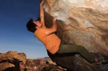 Bouldering in Hueco Tanks on 04/06/2016 with Blue Lizard Climbing and Yoga

Filename: SRM_20160406_1033580.jpg
Aperture: f/9.0
Shutter Speed: 1/250
Body: Canon EOS 20D
Lens: Canon EF 16-35mm f/2.8 L