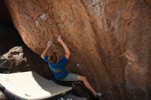 Bouldering in Hueco Tanks on 04/10/2016 with Blue Lizard Climbing and Yoga

Filename: SRM_20160410_1116340.jpg
Aperture: f/8.0
Shutter Speed: 1/250
Body: Canon EOS 20D
Lens: Canon EF 16-35mm f/2.8 L