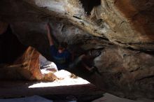 Bouldering in Hueco Tanks on 04/10/2016 with Blue Lizard Climbing and Yoga

Filename: SRM_20160410_1222240.jpg
Aperture: f/6.3
Shutter Speed: 1/250
Body: Canon EOS 20D
Lens: Canon EF 16-35mm f/2.8 L