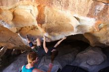 Bouldering in Hueco Tanks on 04/11/2016 with Blue Lizard Climbing and Yoga

Filename: SRM_20160411_1354050.jpg
Aperture: f/5.6
Shutter Speed: 1/250
Body: Canon EOS 20D
Lens: Canon EF 16-35mm f/2.8 L