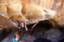 Bouldering in Hueco Tanks on 04/11/2016 with Blue Lizard Climbing and Yoga

Filename: SRM_20160411_1354060.jpg
Aperture: f/5.6
Shutter Speed: 1/250
Body: Canon EOS 20D
Lens: Canon EF 16-35mm f/2.8 L