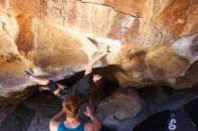 Bouldering in Hueco Tanks on 04/11/2016 with Blue Lizard Climbing and Yoga

Filename: SRM_20160411_1354220.jpg
Aperture: f/5.6
Shutter Speed: 1/250
Body: Canon EOS 20D
Lens: Canon EF 16-35mm f/2.8 L