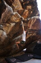 Bouldering in Hueco Tanks on 04/11/2016 with Blue Lizard Climbing and Yoga

Filename: SRM_20160411_1649091.jpg
Aperture: f/3.2
Shutter Speed: 1/400
Body: Canon EOS 20D
Lens: Canon EF 16-35mm f/2.8 L