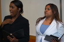 Nicole Martin and Shivali Goudar practice their Duo Interpretation of Aristophanes' "Lysistrata;" "No peace, no sex."  The University of Texas' Speech Team will compete in the American Forensic Associations National Individual Events Tournament (AFA NIET)

Filename: SRM_20060325_135330_0.jpg
Aperture: f/3.5
Shutter Speed: 1/160
Body: Canon EOS 20D
Lens: Canon EF 80-200mm f/2.8 L