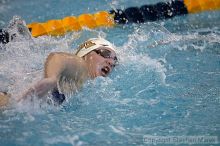 Vesna Stojanovska placed 6th in the women's 200 yd freestyle against UVA.

Filename: crw_3682_std.jpg
Aperture: f/2.8
Shutter Speed: 1/400
Body: Canon EOS DIGITAL REBEL
Lens: Canon EF 80-200mm f/2.8 L