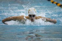Onur Uras of GT competes in the butterfly against the University of Tennessee.

Filename: crw_2206_std.jpg
Aperture: f/2.8
Shutter Speed: 1/640
Body: Canon EOS DIGITAL REBEL
Lens: Canon EF 80-200mm f/2.8 L