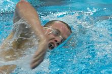 Blake Copple of the University of Texas Men's Varsity Swim Team placed 2nd in the 3rd heat of the 1650 Freestyle Prelims with a time of 15:57.48 at the Speedo American Short Course Championships.

Filename: SRM_20060304_114220_3.jpg
Aperture: f/4.0
Shutter Speed: 1/400
Body: Canon EOS 20D
Lens: Canon EF 80-200mm f/2.8 L