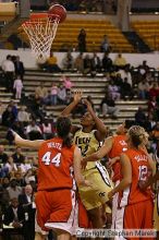 The Georgia Tech women's basketball team played Clemson.

Filename: img_0669_std.jpg
Aperture: f/2.8
Shutter Speed: 1/320
Body: Canon EOS DIGITAL REBEL
Lens: Canon EF 80-200mm f/2.8 L