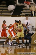 The Georgia Tech women's basketball team played Clemson.

Filename: img_0742_std.jpg
Aperture: f/2.8
Shutter Speed: 1/320
Body: Canon EOS DIGITAL REBEL
Lens: Canon EF 80-200mm f/2.8 L