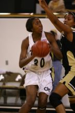 The Georgia Tech women's basketball team played Wake Forest.

Filename: IMG_1024.jpg
Aperture: f/2.8
Shutter Speed: 1/320
Body: Canon EOS DIGITAL REBEL
Lens: Canon EF 80-200mm f/2.8 L