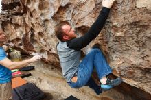 Bouldering in Hueco Tanks on 10/19/2018 with Blue Lizard Climbing and Yoga

Filename: SRM_20181019_1020240.jpg
Aperture: f/5.6
Shutter Speed: 1/400
Body: Canon EOS-1D Mark II
Lens: Canon EF 16-35mm f/2.8 L