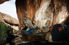 Bouldering in Hueco Tanks on 10/19/2018 with Blue Lizard Climbing and Yoga

Filename: SRM_20181019_1053500.jpg
Aperture: f/8.0
Shutter Speed: 1/250
Body: Canon EOS-1D Mark II
Lens: Canon EF 16-35mm f/2.8 L