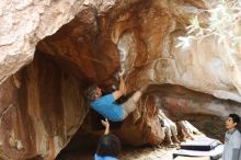 Bouldering in Hueco Tanks on 10/19/2018 with Blue Lizard Climbing and Yoga

Filename: SRM_20181019_1325140.jpg
Aperture: f/2.8
Shutter Speed: 1/400
Body: Canon EOS-1D Mark II
Lens: Canon EF 50mm f/1.8 II