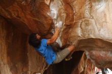 Bouldering in Hueco Tanks on 10/19/2018 with Blue Lizard Climbing and Yoga

Filename: SRM_20181019_1408031.jpg
Aperture: f/2.8
Shutter Speed: 1/400
Body: Canon EOS-1D Mark II
Lens: Canon EF 50mm f/1.8 II