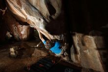 Bouldering in Hueco Tanks on 10/19/2018 with Blue Lizard Climbing and Yoga

Filename: SRM_20181019_1635280.jpg
Aperture: f/6.3
Shutter Speed: 1/250
Body: Canon EOS-1D Mark II
Lens: Canon EF 16-35mm f/2.8 L