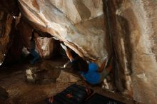 Bouldering in Hueco Tanks on 10/19/2018 with Blue Lizard Climbing and Yoga

Filename: SRM_20181019_1641180.jpg
Aperture: f/5.6
Shutter Speed: 1/250
Body: Canon EOS-1D Mark II
Lens: Canon EF 16-35mm f/2.8 L