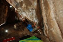 Bouldering in Hueco Tanks on 10/19/2018 with Blue Lizard Climbing and Yoga

Filename: SRM_20181019_1705090.jpg
Aperture: f/5.6
Shutter Speed: 1/250
Body: Canon EOS-1D Mark II
Lens: Canon EF 16-35mm f/2.8 L