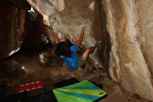 Bouldering in Hueco Tanks on 10/19/2018 with Blue Lizard Climbing and Yoga

Filename: SRM_20181019_1705140.jpg
Aperture: f/5.6
Shutter Speed: 1/250
Body: Canon EOS-1D Mark II
Lens: Canon EF 16-35mm f/2.8 L