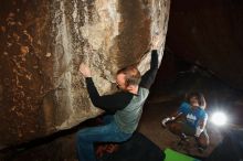 Bouldering in Hueco Tanks on 10/19/2018 with Blue Lizard Climbing and Yoga

Filename: SRM_20181019_1714090.jpg
Aperture: f/5.6
Shutter Speed: 1/250
Body: Canon EOS-1D Mark II
Lens: Canon EF 16-35mm f/2.8 L