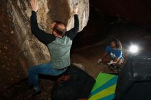 Bouldering in Hueco Tanks on 10/19/2018 with Blue Lizard Climbing and Yoga

Filename: SRM_20181019_1715240.jpg
Aperture: f/6.3
Shutter Speed: 1/250
Body: Canon EOS-1D Mark II
Lens: Canon EF 16-35mm f/2.8 L