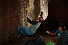 Bouldering in Hueco Tanks on 10/19/2018 with Blue Lizard Climbing and Yoga

Filename: SRM_20181019_1717420.jpg
Aperture: f/6.3
Shutter Speed: 1/250
Body: Canon EOS-1D Mark II
Lens: Canon EF 16-35mm f/2.8 L