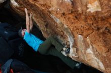 Bouldering in Hueco Tanks on 11/02/2018 with Blue Lizard Climbing and Yoga

Filename: SRM_20181102_1013490.jpg
Aperture: f/3.5
Shutter Speed: 1/500
Body: Canon EOS-1D Mark II
Lens: Canon EF 50mm f/1.8 II