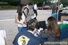 Tieqi Liu and Qing Zhang register for the first day of Career Fair.

Filename: crw_0757_std.jpg
Aperture: f/20.0
Shutter Speed: 1/200
Body: Canon EOS DIGITAL REBEL
Lens: Canon EF-S 18-55mm f/3.5-5.6