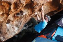 Bouldering in Hueco Tanks on 11/02/2018 with Blue Lizard Climbing and Yoga

Filename: SRM_20181102_1058220.jpg
Aperture: f/4.0
Shutter Speed: 1/250
Body: Canon EOS-1D Mark II
Lens: Canon EF 50mm f/1.8 II