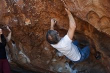 Bouldering in Hueco Tanks on 11/02/2018 with Blue Lizard Climbing and Yoga

Filename: SRM_20181102_1104470.jpg
Aperture: f/4.0
Shutter Speed: 1/640
Body: Canon EOS-1D Mark II
Lens: Canon EF 50mm f/1.8 II