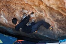 Bouldering in Hueco Tanks on 11/02/2018 with Blue Lizard Climbing and Yoga

Filename: SRM_20181102_1110080.jpg
Aperture: f/4.0
Shutter Speed: 1/250
Body: Canon EOS-1D Mark II
Lens: Canon EF 50mm f/1.8 II