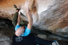 Bouldering in Hueco Tanks on 11/02/2018 with Blue Lizard Climbing and Yoga

Filename: SRM_20181102_1210531.jpg
Aperture: f/4.0
Shutter Speed: 1/250
Body: Canon EOS-1D Mark II
Lens: Canon EF 16-35mm f/2.8 L