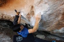 Bouldering in Hueco Tanks on 11/02/2018 with Blue Lizard Climbing and Yoga

Filename: SRM_20181102_1212221.jpg
Aperture: f/4.0
Shutter Speed: 1/250
Body: Canon EOS-1D Mark II
Lens: Canon EF 16-35mm f/2.8 L
