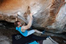 Bouldering in Hueco Tanks on 11/02/2018 with Blue Lizard Climbing and Yoga

Filename: SRM_20181102_1219070.jpg
Aperture: f/4.0
Shutter Speed: 1/250
Body: Canon EOS-1D Mark II
Lens: Canon EF 16-35mm f/2.8 L