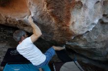 Bouldering in Hueco Tanks on 11/02/2018 with Blue Lizard Climbing and Yoga

Filename: SRM_20181102_1254000.jpg
Aperture: f/4.0
Shutter Speed: 1/500
Body: Canon EOS-1D Mark II
Lens: Canon EF 16-35mm f/2.8 L