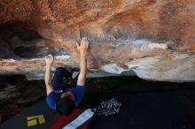 Bouldering in Hueco Tanks on 11/02/2018 with Blue Lizard Climbing and Yoga

Filename: SRM_20181102_1347520.jpg
Aperture: f/4.0
Shutter Speed: 1/160
Body: Canon EOS-1D Mark II
Lens: Canon EF 16-35mm f/2.8 L