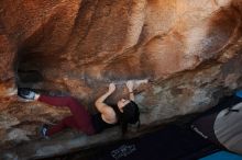 Bouldering in Hueco Tanks on 11/02/2018 with Blue Lizard Climbing and Yoga

Filename: SRM_20181102_1355430.jpg
Aperture: f/4.0
Shutter Speed: 1/320
Body: Canon EOS-1D Mark II
Lens: Canon EF 16-35mm f/2.8 L