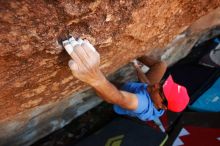 Bouldering in Hueco Tanks on 11/02/2018 with Blue Lizard Climbing and Yoga

Filename: SRM_20181102_1400090.jpg
Aperture: f/4.0
Shutter Speed: 1/400
Body: Canon EOS-1D Mark II
Lens: Canon EF 16-35mm f/2.8 L