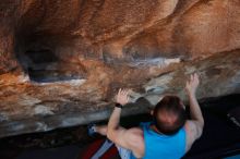 Bouldering in Hueco Tanks on 11/02/2018 with Blue Lizard Climbing and Yoga

Filename: SRM_20181102_1401451.jpg
Aperture: f/4.0
Shutter Speed: 1/400
Body: Canon EOS-1D Mark II
Lens: Canon EF 16-35mm f/2.8 L