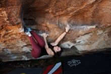 Bouldering in Hueco Tanks on 11/02/2018 with Blue Lizard Climbing and Yoga

Filename: SRM_20181102_1402100.jpg
Aperture: f/4.0
Shutter Speed: 1/320
Body: Canon EOS-1D Mark II
Lens: Canon EF 16-35mm f/2.8 L