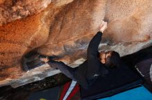 Bouldering in Hueco Tanks on 11/02/2018 with Blue Lizard Climbing and Yoga

Filename: SRM_20181102_1404220.jpg
Aperture: f/4.5
Shutter Speed: 1/160
Body: Canon EOS-1D Mark II
Lens: Canon EF 16-35mm f/2.8 L