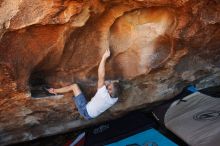 Bouldering in Hueco Tanks on 11/02/2018 with Blue Lizard Climbing and Yoga

Filename: SRM_20181102_1406410.jpg
Aperture: f/4.5
Shutter Speed: 1/320
Body: Canon EOS-1D Mark II
Lens: Canon EF 16-35mm f/2.8 L